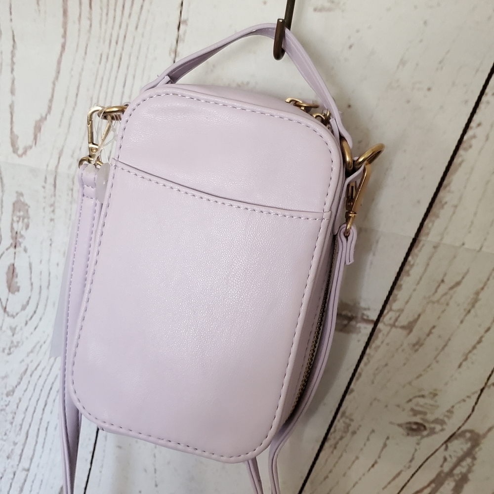 Time and Tru women's vinyl phone wallet crossbody bag purple lavender - Picture 5 of 13